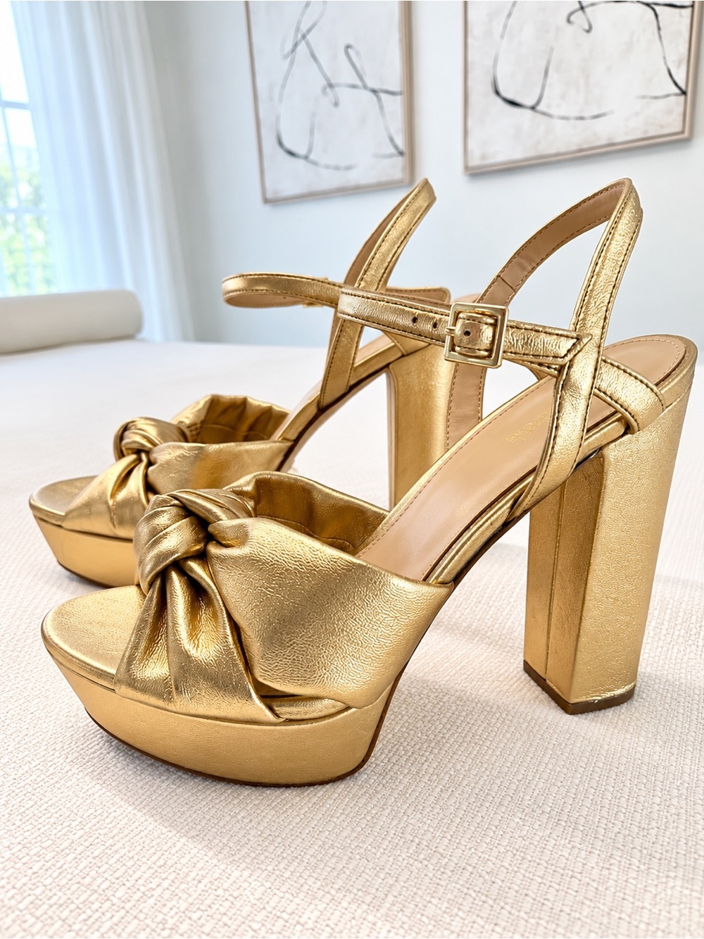MICHAEL Michael Kors Gold Knot Platform Heels